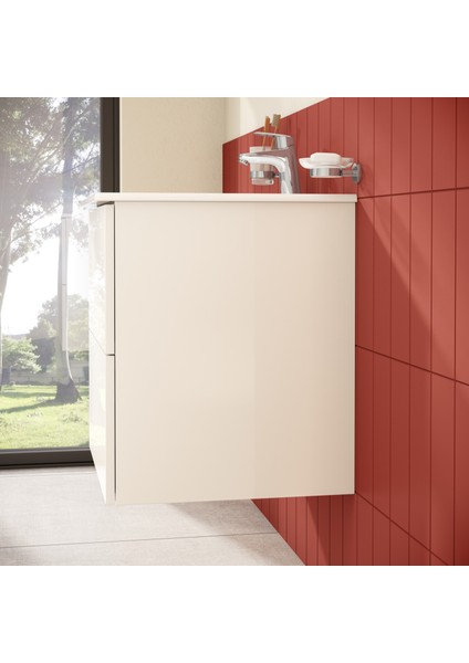 Metropole Pure 67335 Lavabo Dolabı, 2 Çekmeceli, Parlak Beyaz, 60 cm