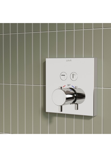 AquaHeat A42746 Ankastre Termostatik Banyo Bataryası, Sıva Üstü Grubu, Krom fiyatları