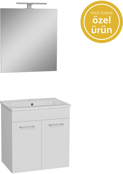 Ardea 67074 Banyo Dolabı Seti Kapaklı 60 cm Parlak Beyaz