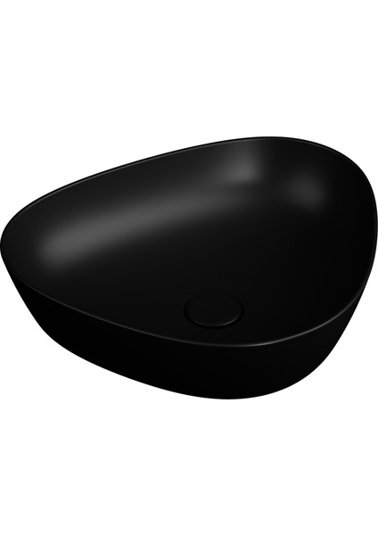 Plural 7812B483-0016 Üçgen Alçak Çanak Lavabo, VitrA Clean, 47 cm, Mat Siyah