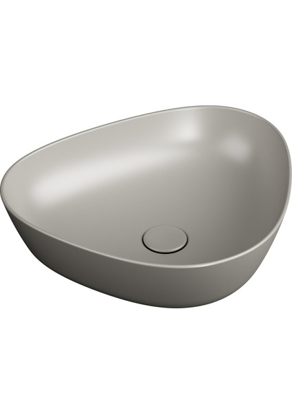 Plural 7812B420-0016 Üçgen Alçak Çanak Lavabo, VitrA Clean, 47 cm, Mat Bej