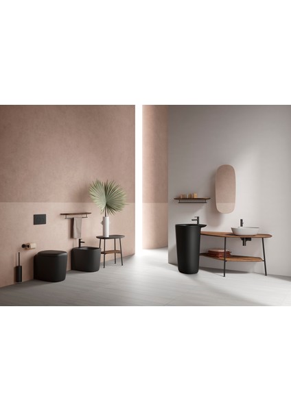 Plural 7812B420-0016 Üçgen Alçak Çanak Lavabo, VitrA Clean, 47 cm, Mat Bej