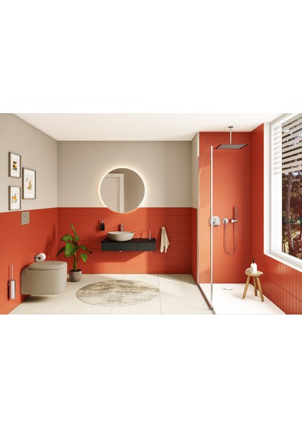 Plural 7812B420-0016 Üçgen Alçak Çanak Lavabo, VitrA Clean, 47 cm, Mat Bej