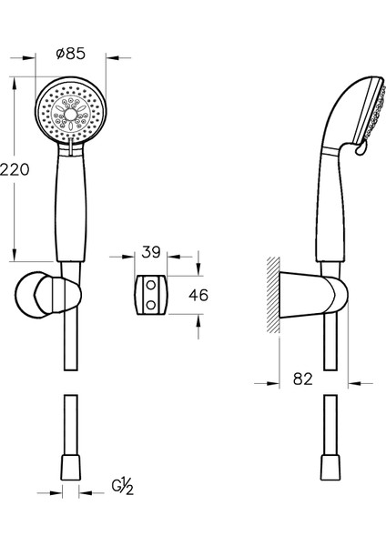 Artema A45694 Compact 3f El Duş Takımı, Krom