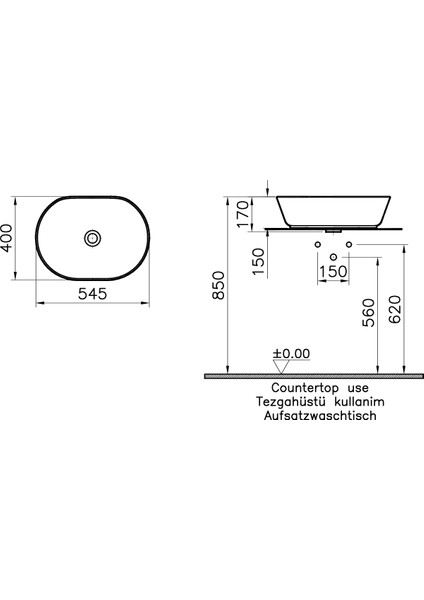 Geo 7427B003-0016 Oval Çanak Lavabo