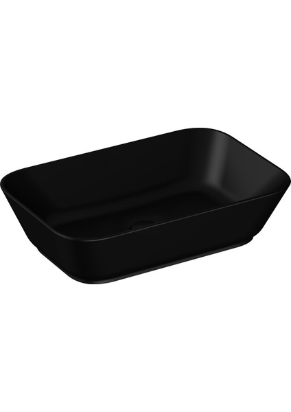 Geo 7425B083-0016 Dikdörtgen Çanak Lavabo, 60 cm, Mat Siyah