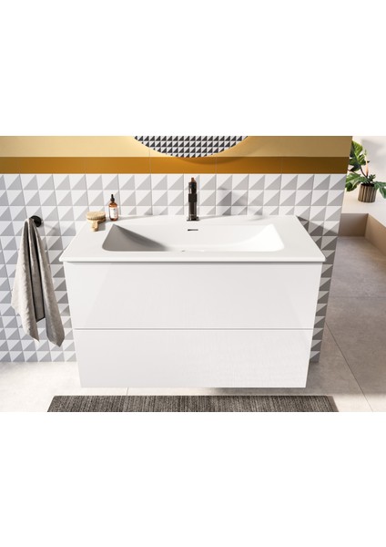 Suit A4281639 Lavabo Bataryası, Üstten Kumandalı, Parlak Siyah fırsatları