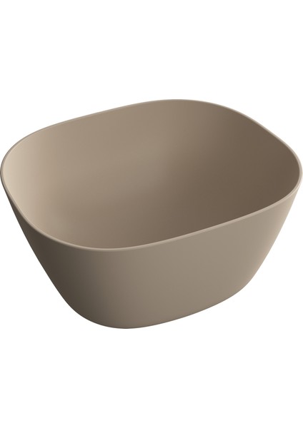 Plural 7811B474-0016 Kare Yüksek Çanak Lavabo, 45 cm, Mat Kil Beji