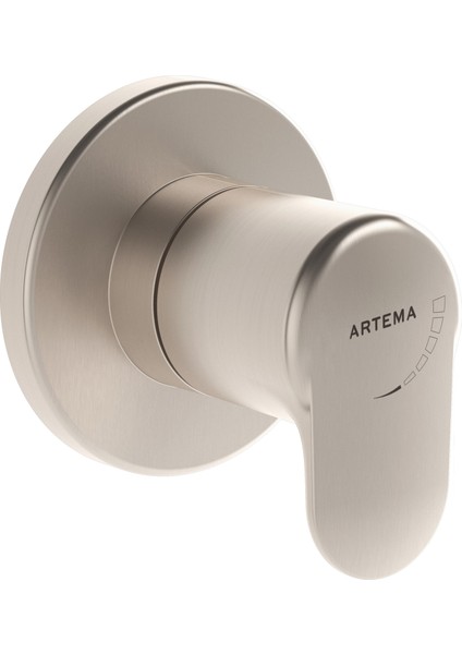 Root Round A4273034 Ankastre Stop Valf, Sıva Üstü, Fırçalı Nikel