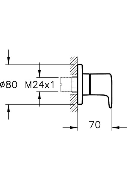 Root Round A42730 Ankastre Stop Valf, Sıva Üstü, Krom