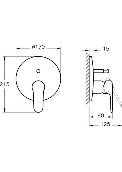 Root Round A4272734 Ankastre Banyo Bataryası, Sıva Üstü, Fırçalı Nikel