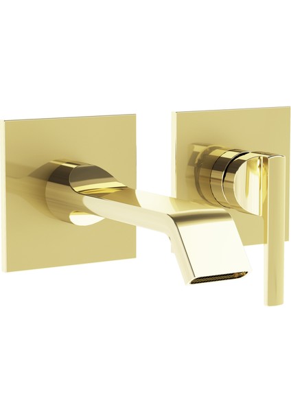 Suit A4278274 Sıva Üstü Ankastre Lavabo Bataryası, Soft Altın