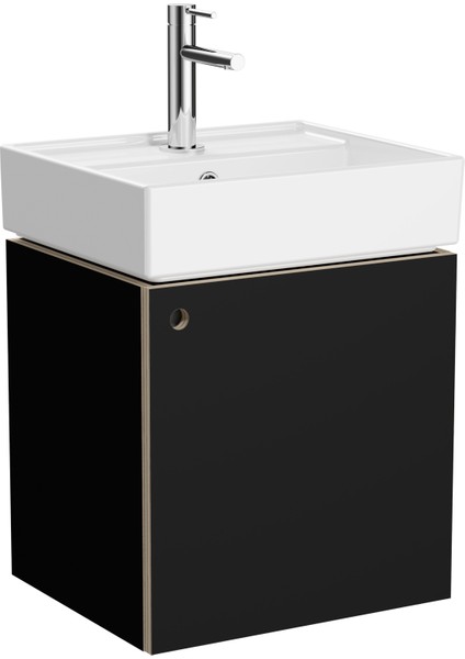 ArchiPlan 66557 Lavabo Dolabı, 45x38 cm, Mat Siyah / Sağ