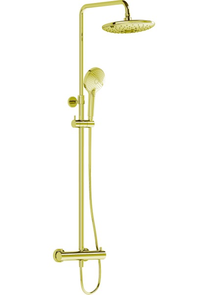 VitrA A4720574 AquaHeat Bliss S 240 2F Duş Sistemi, Soft Altın