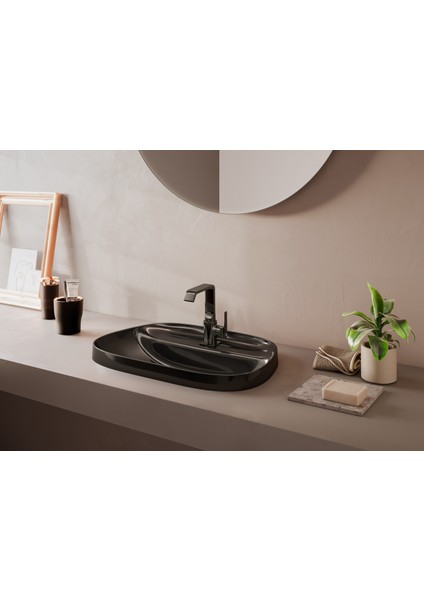 Suit A4261639 Lavabo Bataryası Yandan, Parlak Siyah