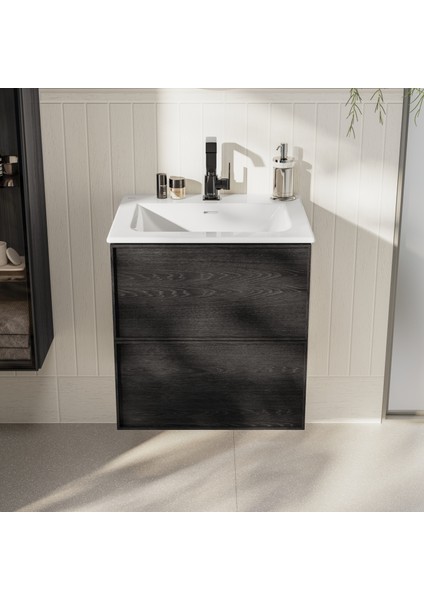 Suit A4261639 Lavabo Bataryası Yandan, Parlak Siyah