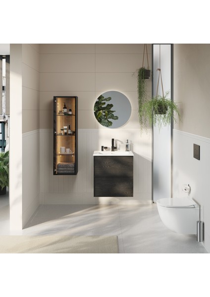 Suit A4261639 Lavabo Bataryası Yandan, Parlak Siyah