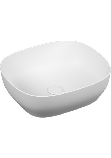 Outline 59994B401-0016 Kare Çanak Lavabo, 48 cm, Mat Beyaz