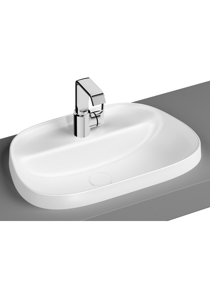 Frame 5696B401-0041 Armatür Bantlı Tezgah Üstü TV Lavabo, 57 cm, Mat Beyaz