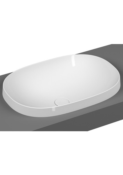 Frame 5652B403-0016 Tezgah Üstü Oval Lavabo, VitrA Clean, 56 cm, Beyaz