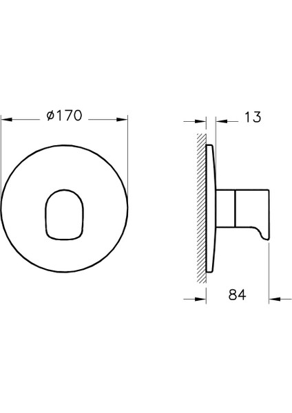 Root Round A42696 Yönlendirici, V-Box Sıva Üstü Grubu, Krom