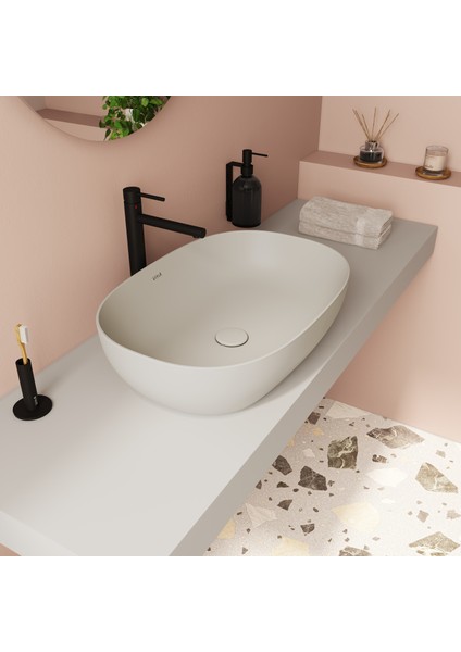 Outline 5995B420-0016 Oval Çanak Lavabo, 60 cm, Mat Bej fiyatları