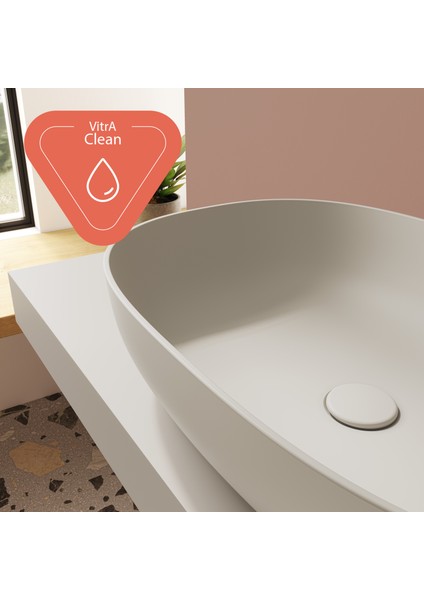Outline 5995B420-0016 Oval Çanak Lavabo, 60 cm, Mat Bej