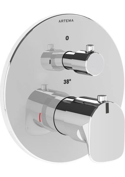 Root Round A42694 Ankastre Termostatik Banyo Bataryası, Sıva Üstü Grubu, Krom