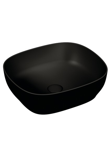 Outline 59954B483-0016 Kare Çanak Lavabo, 48 cm, Mat Siyah