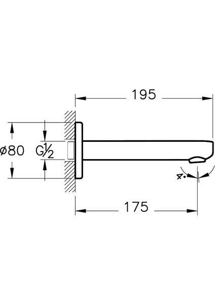 Root Round A4247034 Çıkış Ucu, Fırçalı Nikel