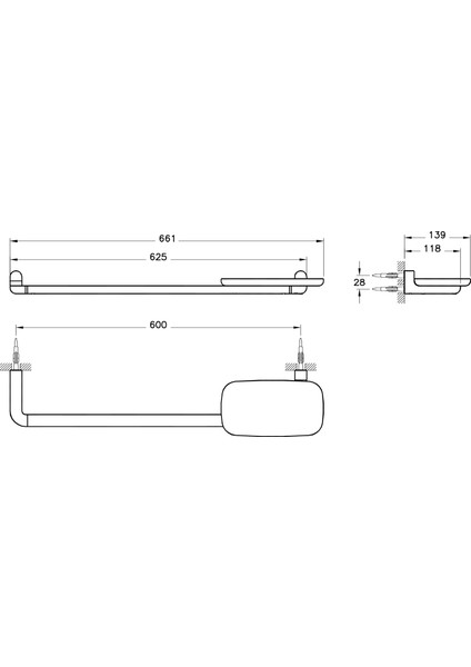 VitrA Eternity A4487923 Altın Rengi Etajerli Uzun Havluluk