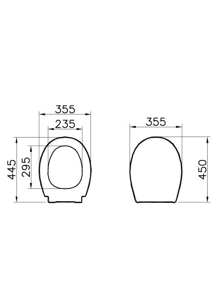 84-003R009 Universal Klozet Kapağı Oval Form, Yavaş Kapanır, Beyaz