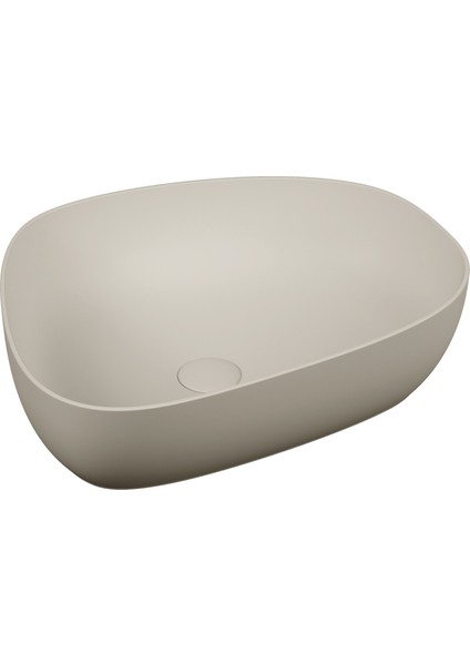 Outline 5991B420-0016 Asimetrik Lavabo, VitrA Clean, 56 cm, Mat Bej