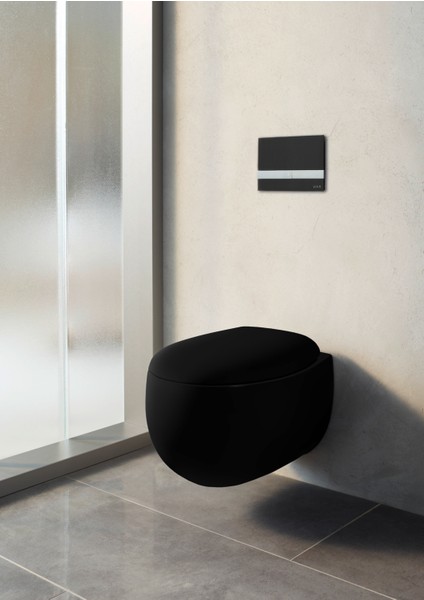 Memoria 5885B483-0559 Rim-ex Asma Klozet, VitrA Clean, 54 cm, Mat Siyah