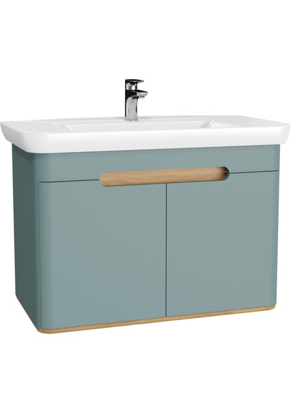 Sento 65872 Lavabo Dolabı, Kapaklı, Mat Fiyord Yeşili,100 cm