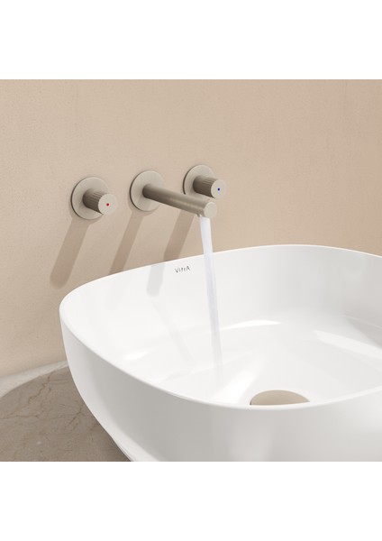 Origin A4258234 Ankastre Lavabo Bataryası, 3 Rozetli, Sıva Üstü, Fırçalı Nikel modelleri