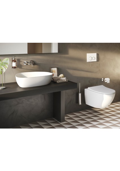 Outline 5991B401-0016 Asimetrik Lavabo, VitrA Clean, 56 cm, Mat Beyaz