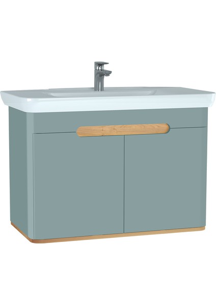 Sento 65872 Lavabo Dolabı, Kapaklı, Mat Fiyord Yeşili,100 cm fiyatları