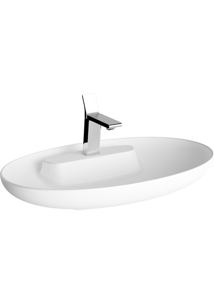 Memoria 5881B401-0563 Oval Çanak Lavabo, VitrA Clean, 75 cm, Mat Beyaz