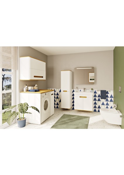 Sento 61678 Aydınlatmalı Dolaplı Ayna, 80 cm, Mat Beyaz fiyatları