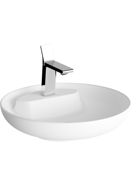 Memoria 5880B401-0563 Yuvarlak Çanak Lavabo, VitrA Clean, 50 cm, Mat Beyaz