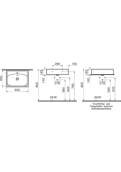 Equal 7241B440-0001 Lavabo, İndigo Mavi, 60 cm fiyatları