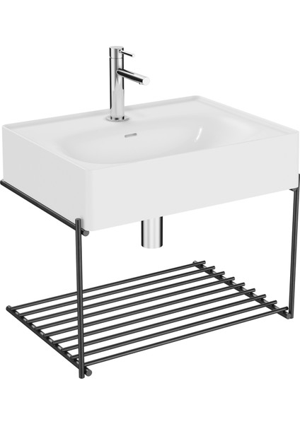 Equal 64082 Lavabo Ünitesi, 60 cm, Raflı, Beyaz