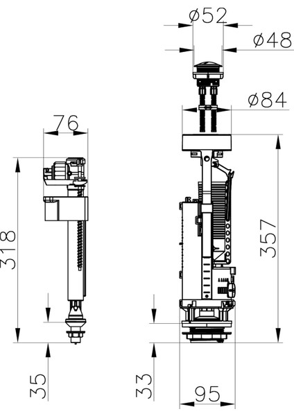 330B1610 Rezervuar İç Takım, Alttan Su Girişli, 2,5/4 L fiyatları