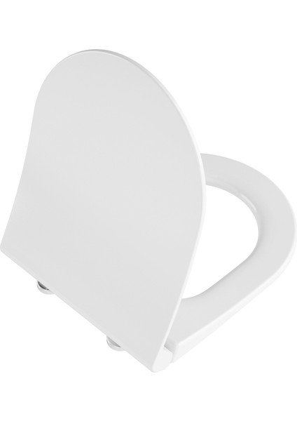 110-003R009 İnce Universal Klozet Kapağı, Yavaş Kapanır, Kolay Çıkabilir, Beyaz