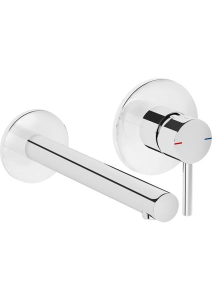Origin A42581 Ankastre Lavabo Bataryası, İki Rozetli, Sıva Üstü, Krom