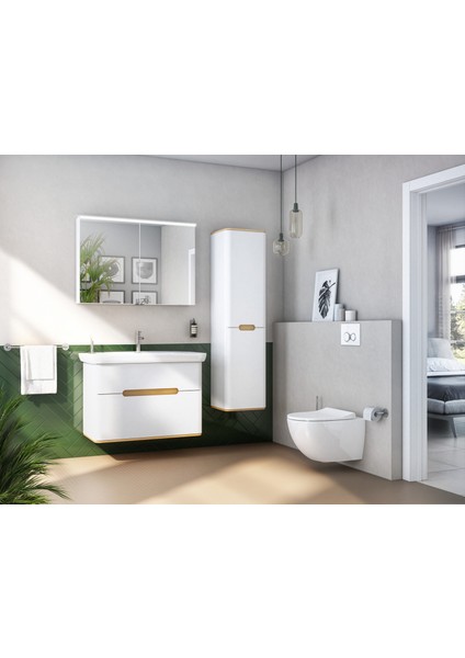 Sento 60826 Lavabo Dolabı, Çift Çekmeceli, 100 cm, Mat Beyaz fırsatları