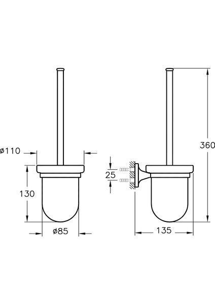 VitrA Marin A44948 Tuvalet Fırçalığı, Krom