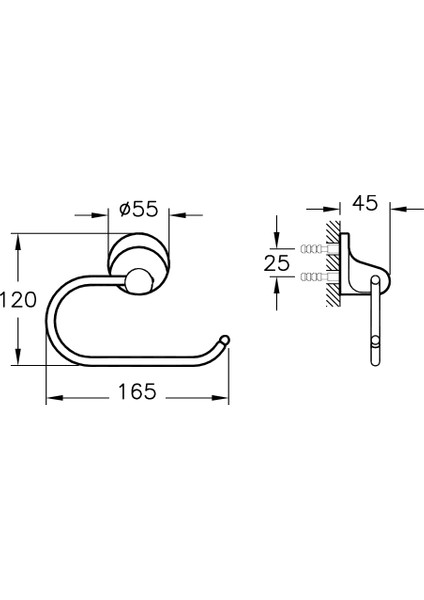 VitrA Marin A44946 Tuvalet Kağıtlığı, Krom