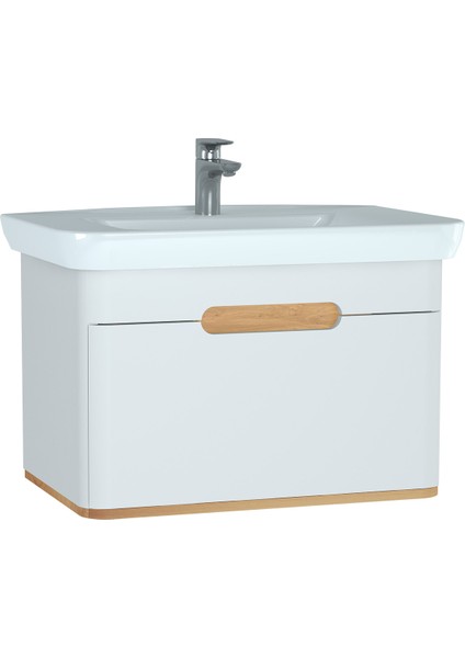Sento 60813 Lavabo Dolabı, Tek Çekmeceli, 80 cm, Mat Beyaz